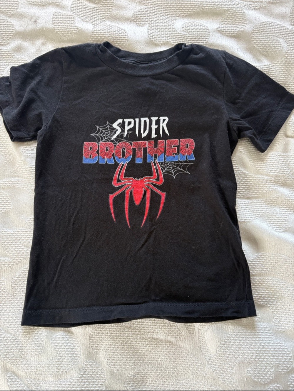 Kids Black "Spider Brother" Graphic Tee